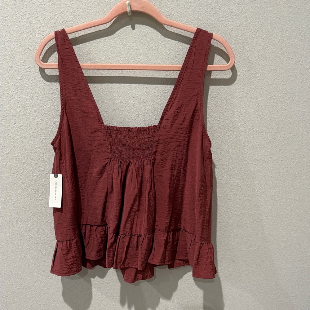 Maeve -Anthropologie Smocked Ruffle Hem Swing Tank Top - Picture 7 of 7